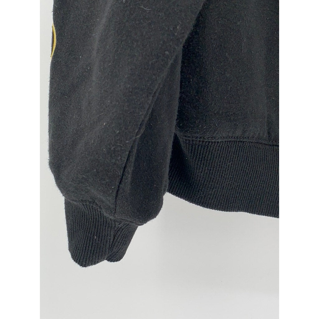 BATMAN Women's Washed Black Logo Crewneck Cropped Sweatshirt SZ XS
