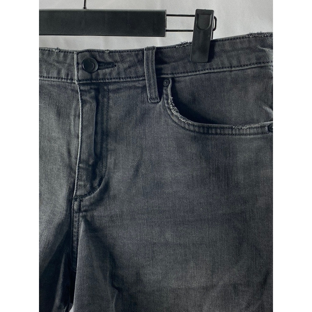 JOE'S Women's Washed Black Raw-Hem Denim Relaxed-Fit Five-Pocket Shorts SZ 29