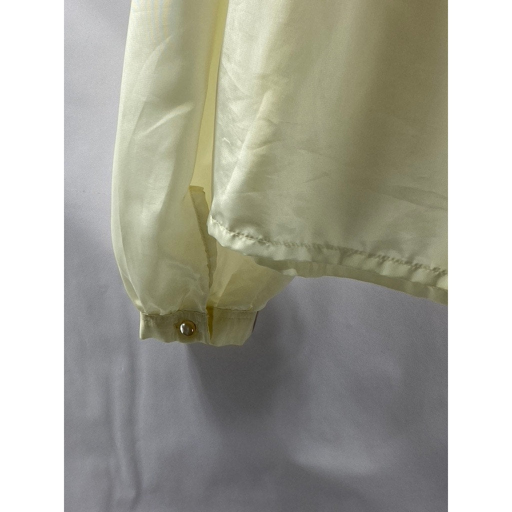 PRESENT TENSE Women's Beige Tie-Bow Long Sleeve Lightweight Top SZ 12