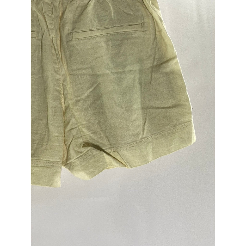 UNIQLO Women's Beige Cotton-Linen Drawstring Casual Shorts SZ S