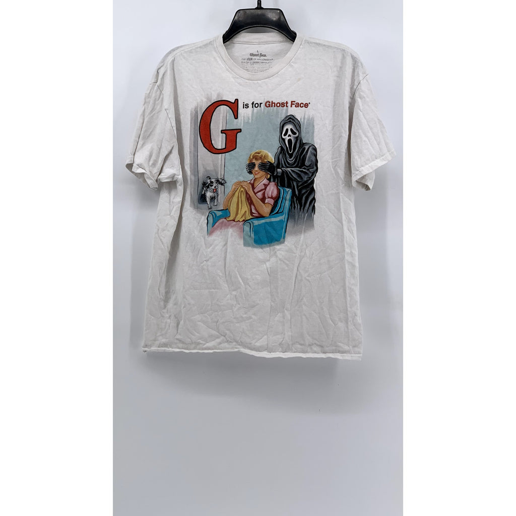 GHOST FACE Men's White Vintage Graphic Short Sleeve T-Shirt SZ L