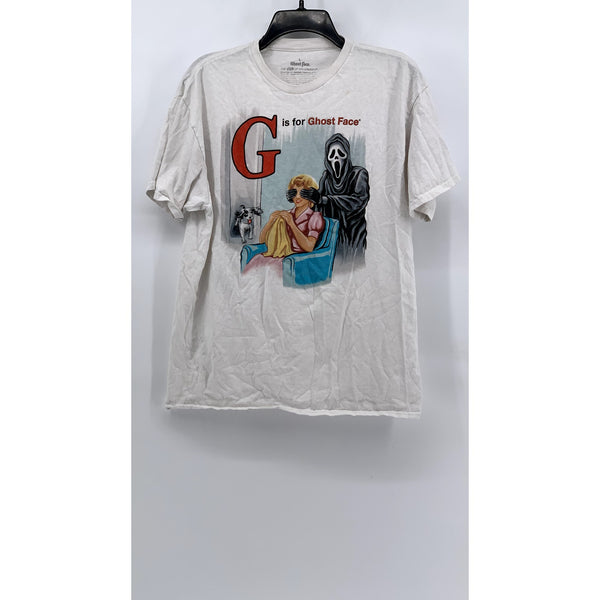 GHOST FACE Men's White Vintage Graphic Short Sleeve T-Shirt SZ L