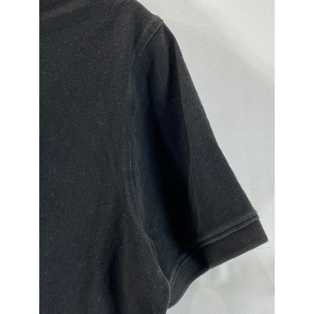 BANANA REPUBLIC Men's Solid Black Cotton Short Sleeve Polo Shirt SZ S