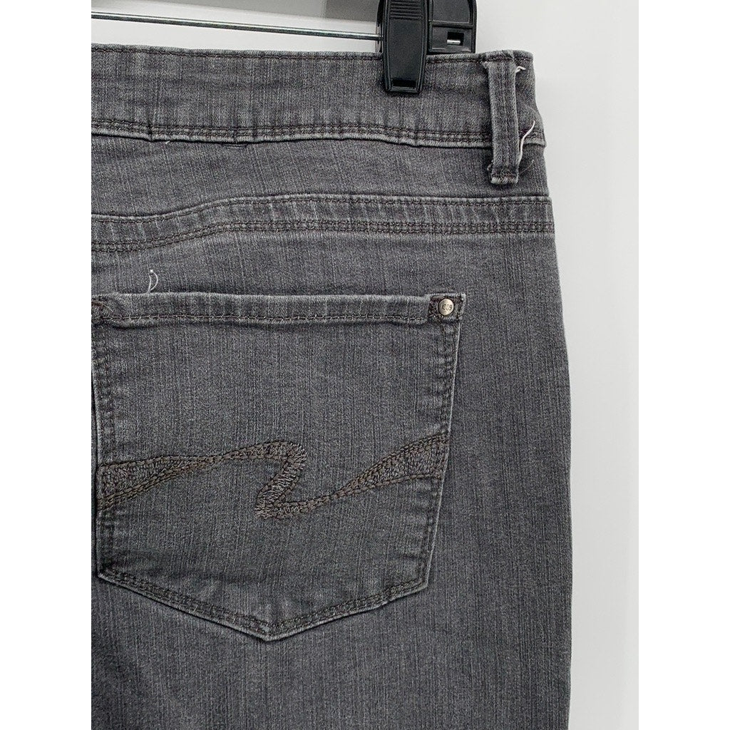 LEE Women's Charcoal Gray Perfect Fit Straight Leg Jeans SZ 12S