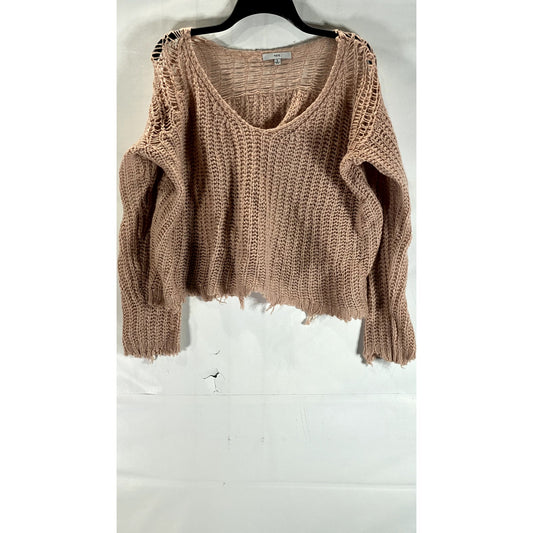 FATE Women's Brown Knit Pullover Sweater SZ S