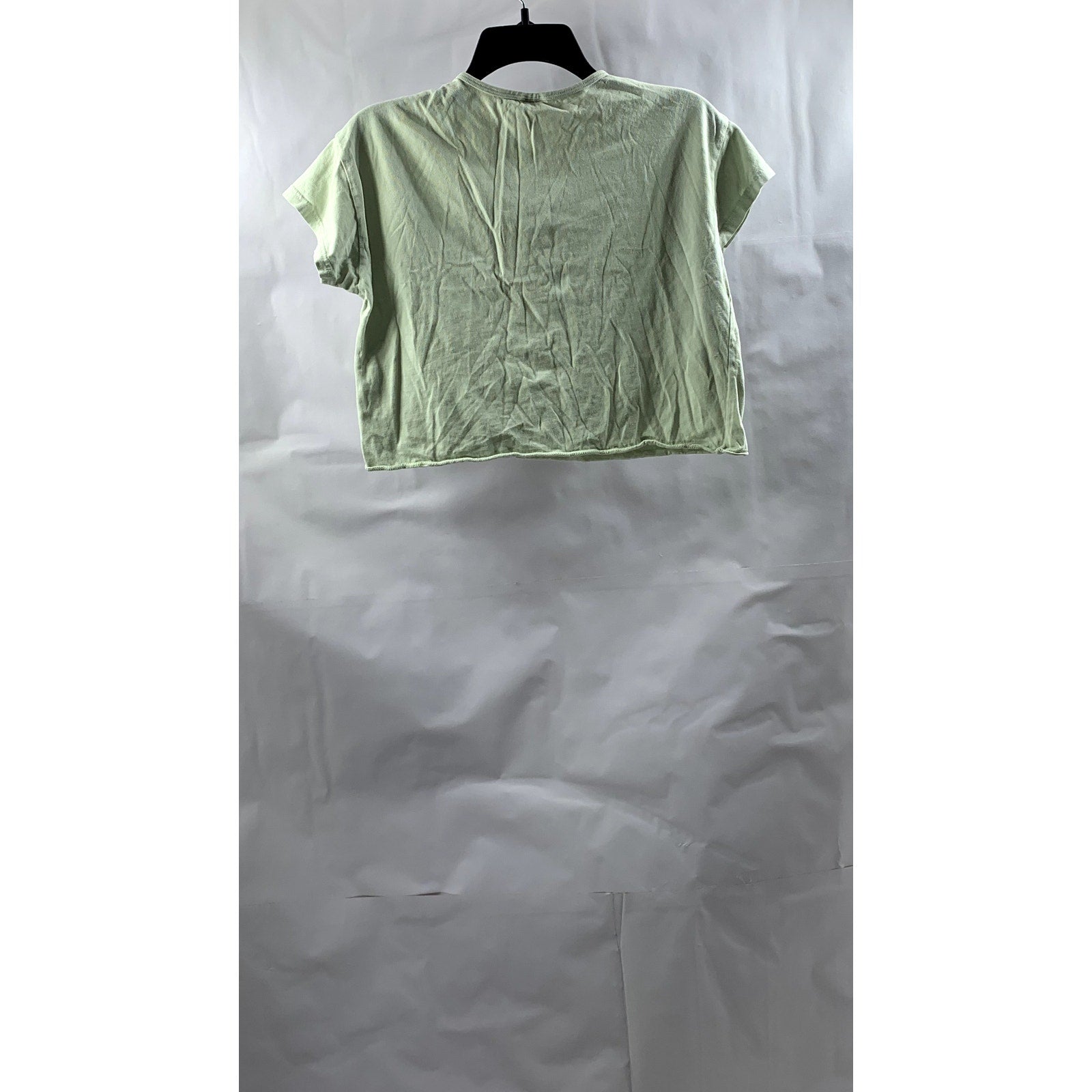 ZARA Girls' Lime Green Crewneck Short Sleeve Chest-Pocket Crop Top SZ 10