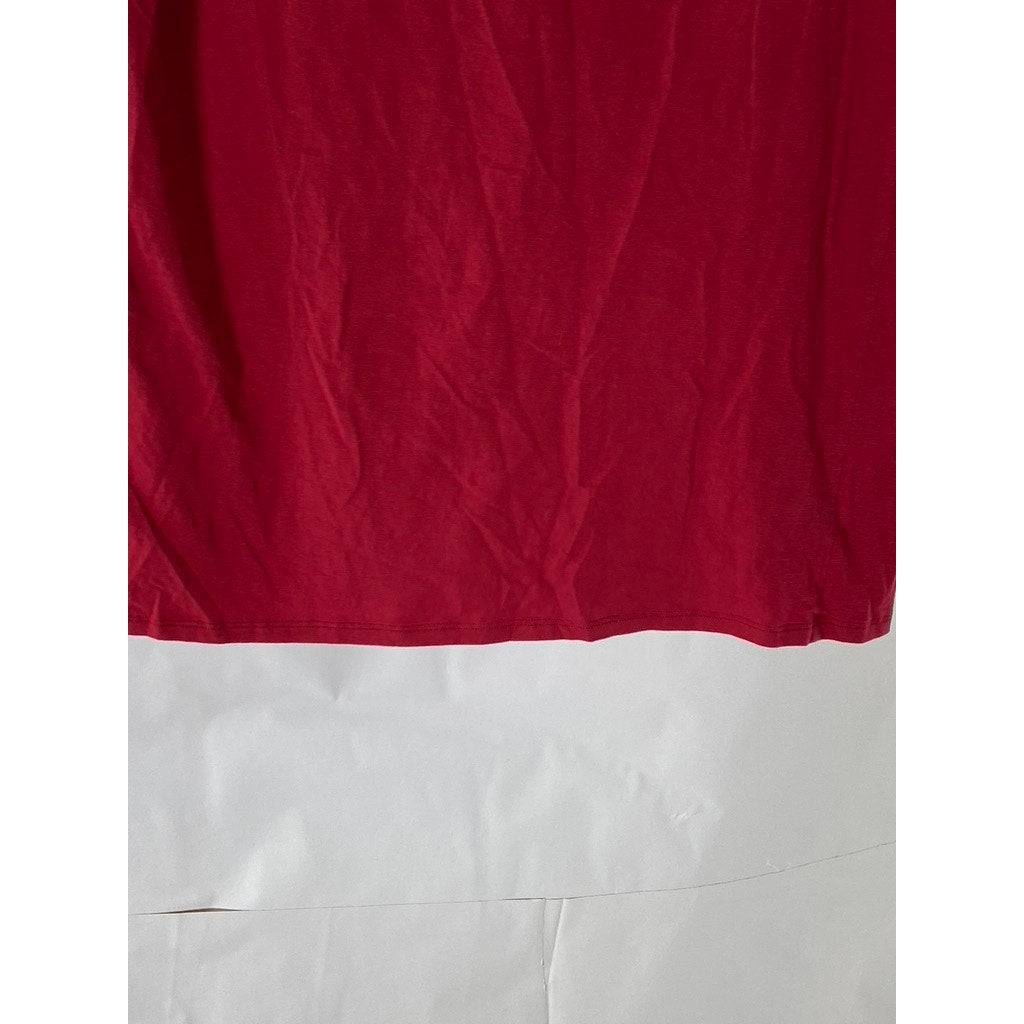 JOCKEY Men’s Red Solid Cotton Stretch V-Neck Short Sleeve T-Short SZ M