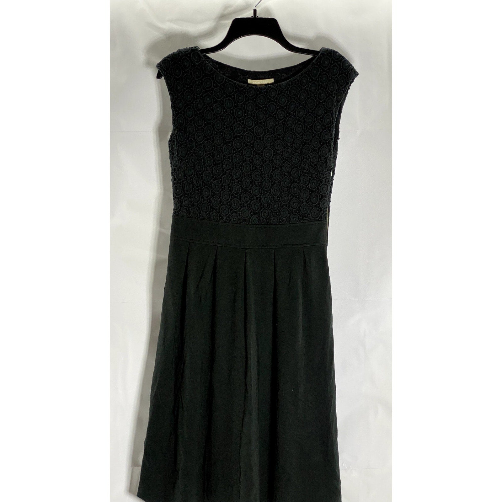 BANANA REPUBLIC Women's Black Lace Scoop-Neck Short Sleeve Dress SZ 6