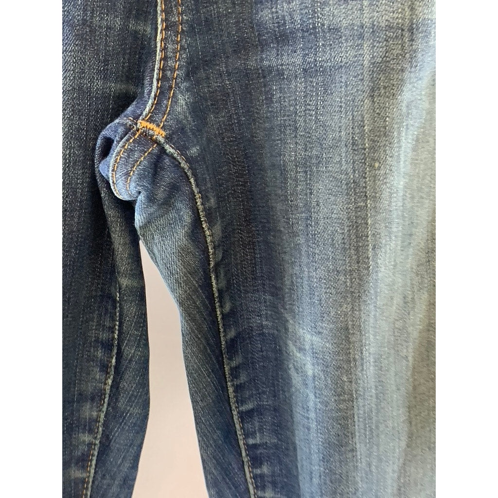 MADEWELL Women's Blue High Riser 10" Skinny Skinny Distressed Hem Jean SZ 28