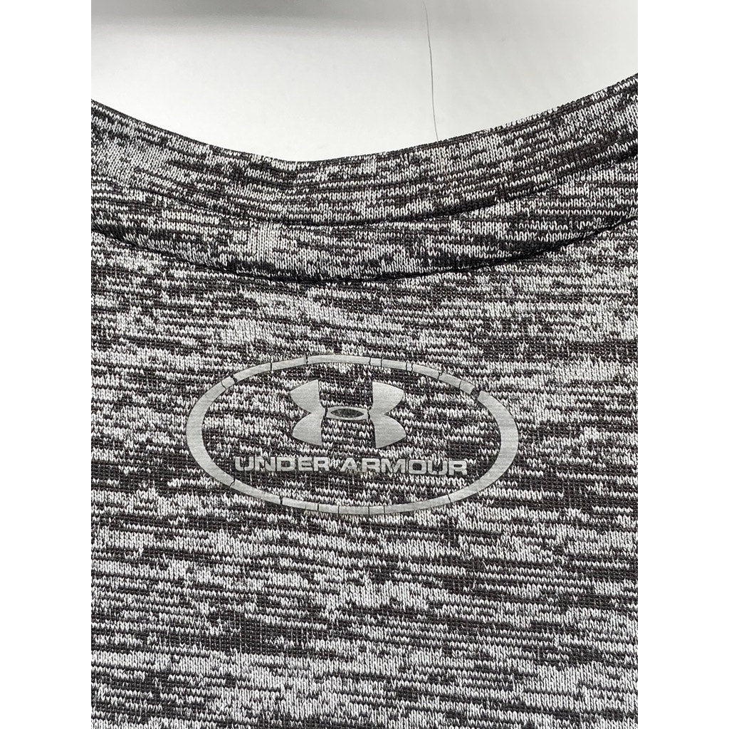 UNDER ARMOUR Women's Heather Dark Gray Scoop-Neck Racerback Sleeveless Top SZ M