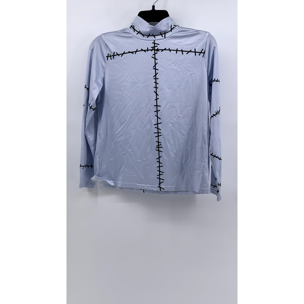 UNBRANDED Women’s Purple-Black Sally Stitches Long Sleeve Top SZ M