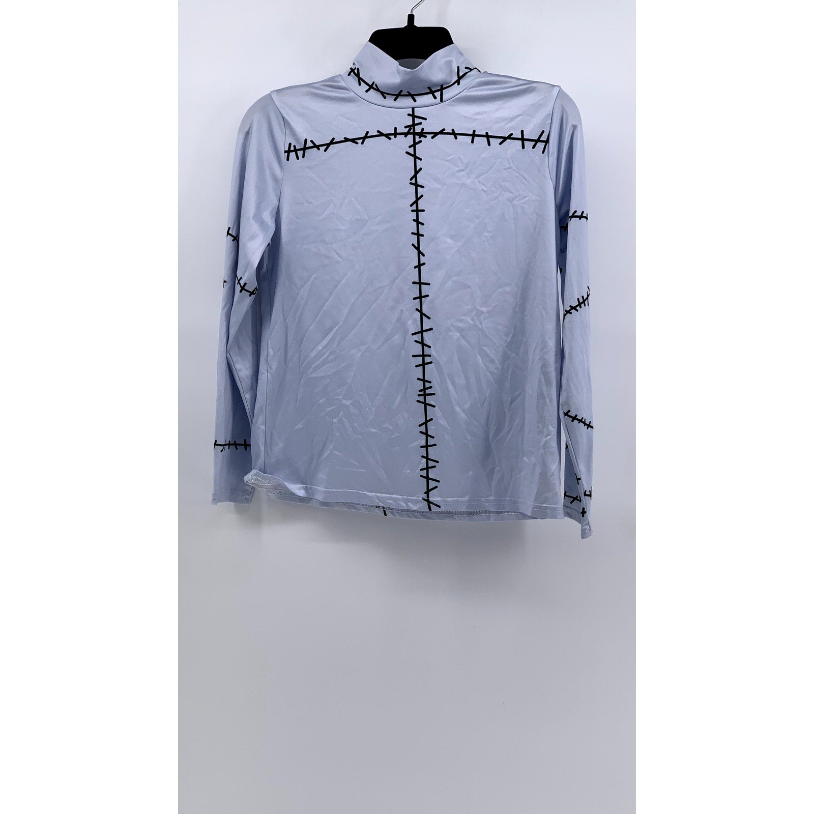 UNBRANDED Women’s Purple-Black Sally Stitches Long Sleeve Top SZ M