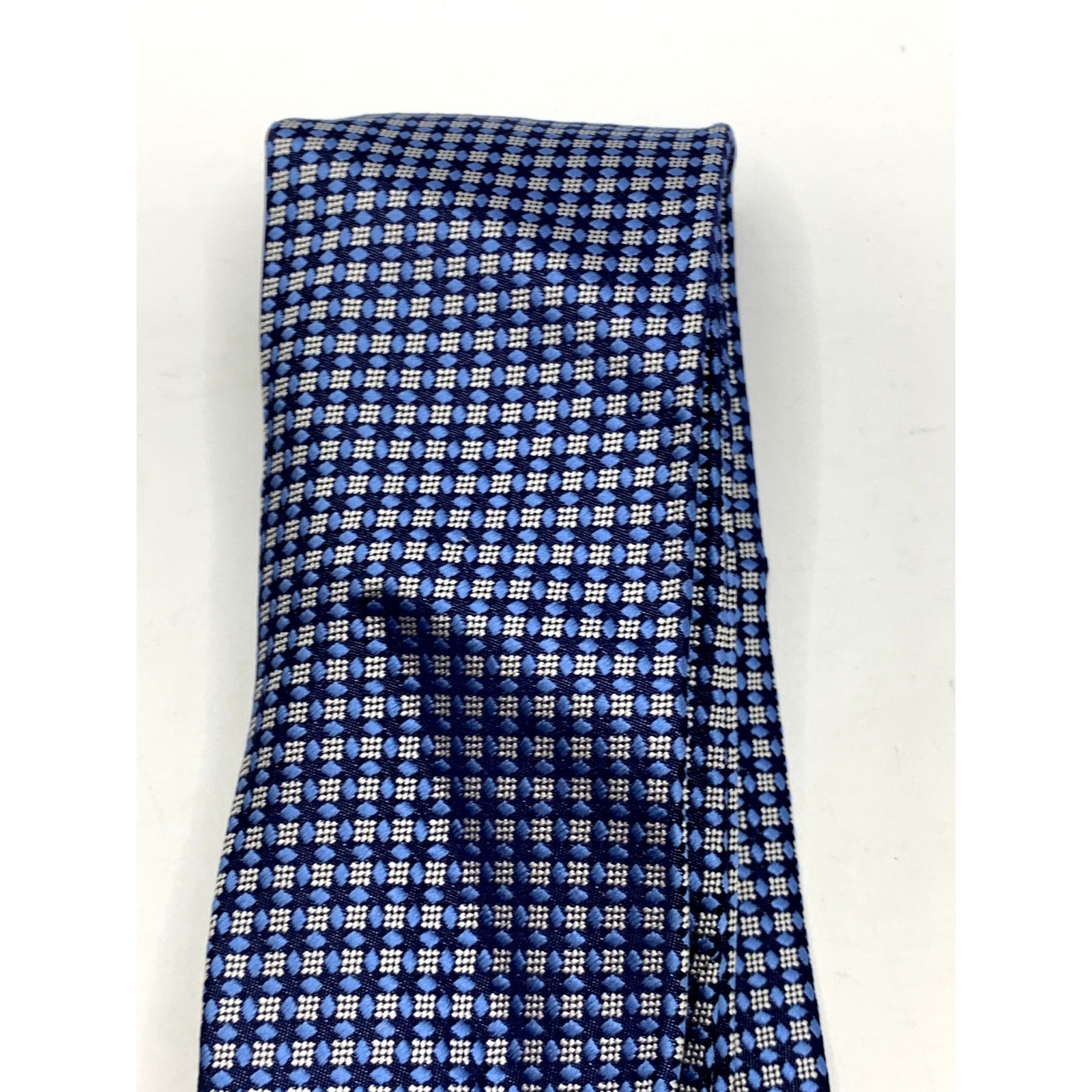 JOS. A. BANK Men's Blue Embroidered Geo Print Tie