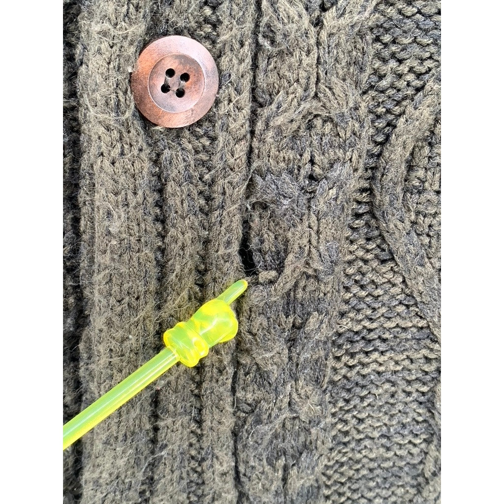 PAISLEY & GRAY Men's Green Knit Shawl-Collar Long Sleeve Button-Up Cardigan SZ S