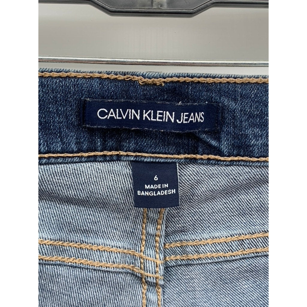 CALVIN KLEIN Women's Blue Denim Stretch Skinny Jeans SZ 6