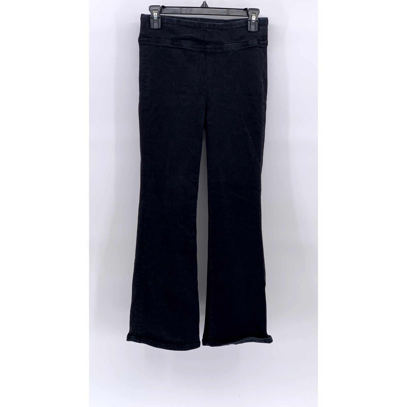 FRAME Women's Black Solid The Jetset Crop Mini Boot High-Rise Stretch Pants SZ 1