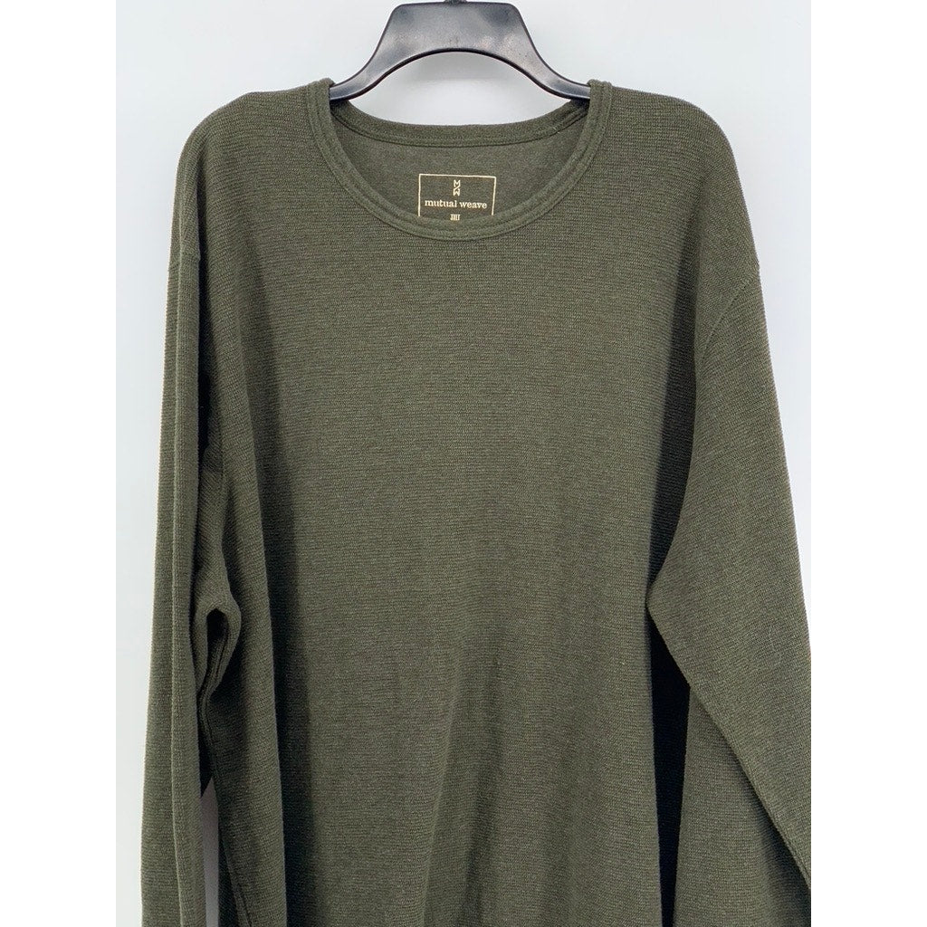 MUTUAL WEAVE Men's Olive Green Tall Crewneck Long Sleeve T-Shirt SZ 3XLT