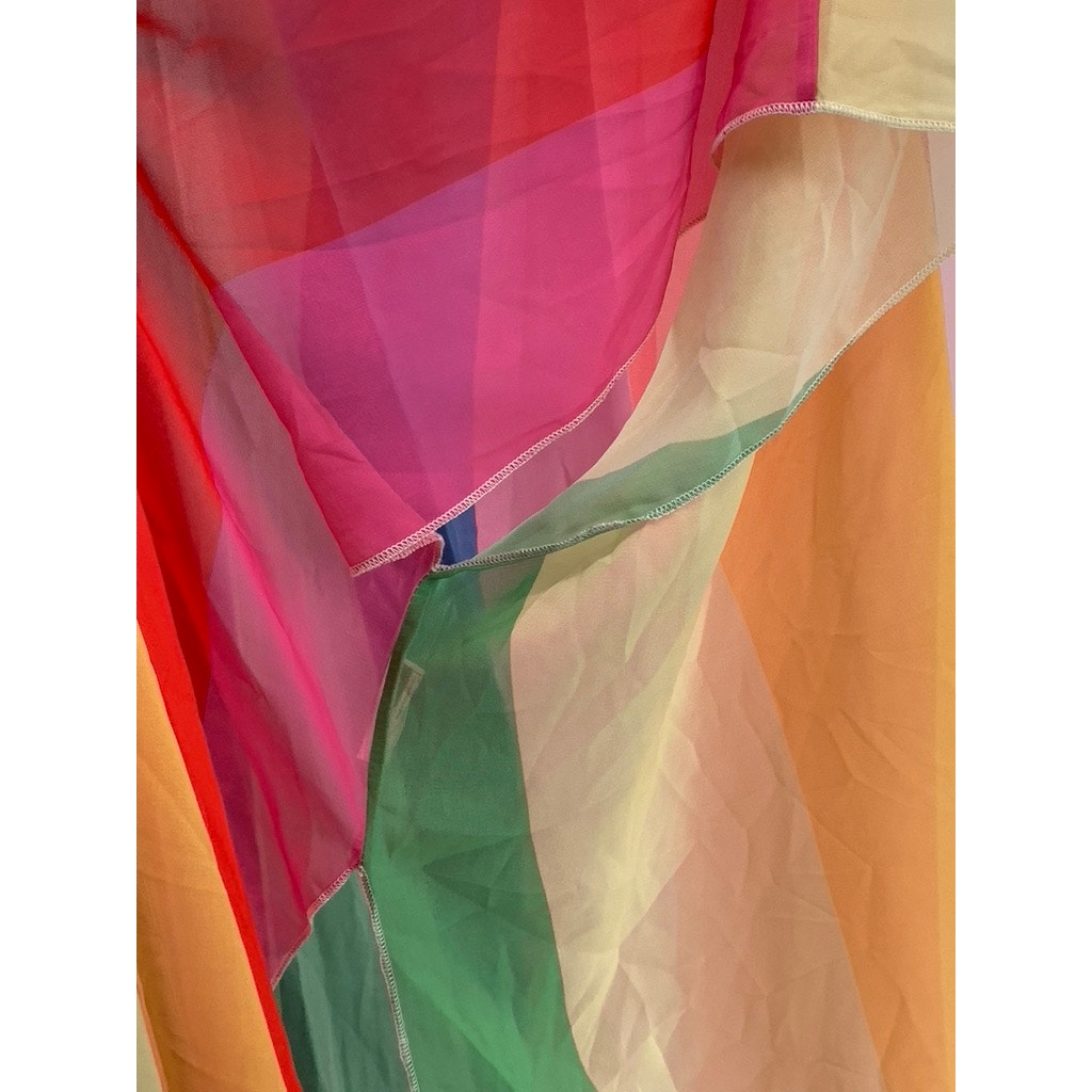 HIBLUCO Women's Multicolor Sheer Kimono SZ OS