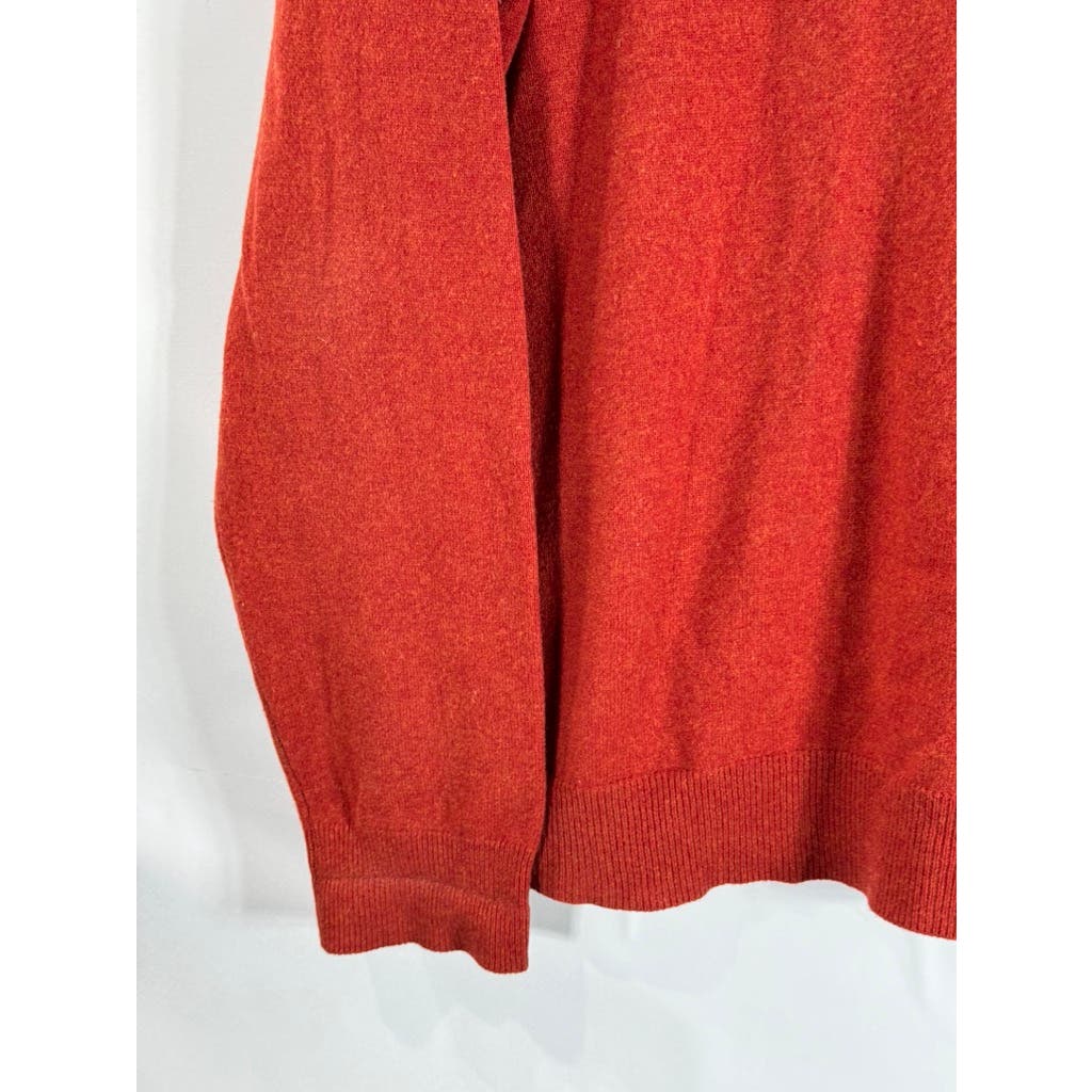 NEIMAN MARCUS Men's Orange Cloud Cashmere V-Neck Pullover Sweater SZ 2XL