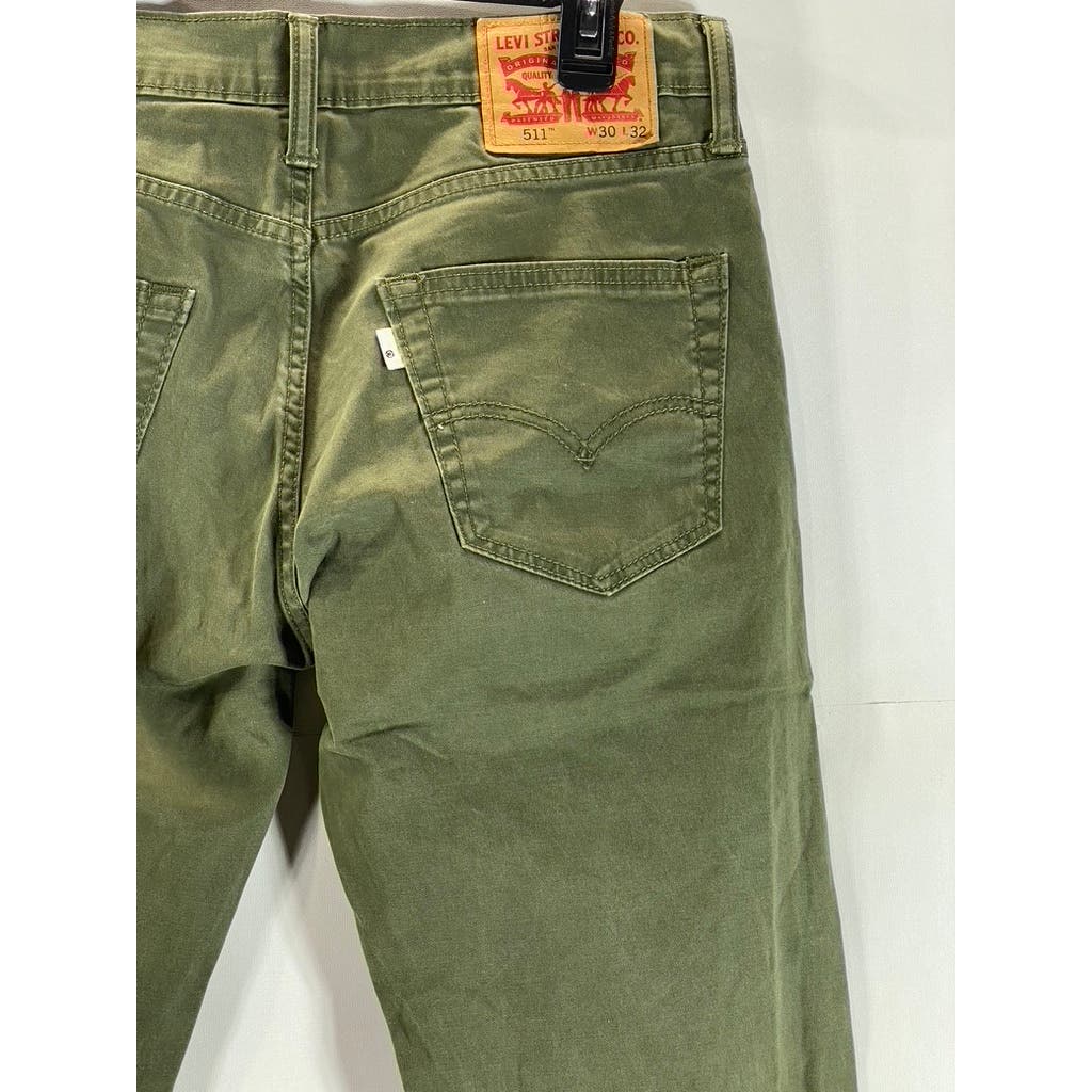 LEVI'S Men's Olive Green 511 Slim-Fit Five-Pocket Jean SZ 30X32