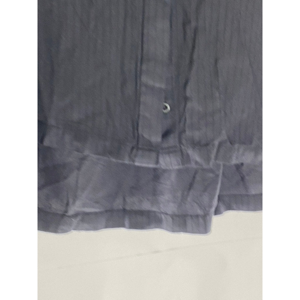 RVCA Women's Black Striped/Dot Button-Up Short Sleeve Crop Top SZ M