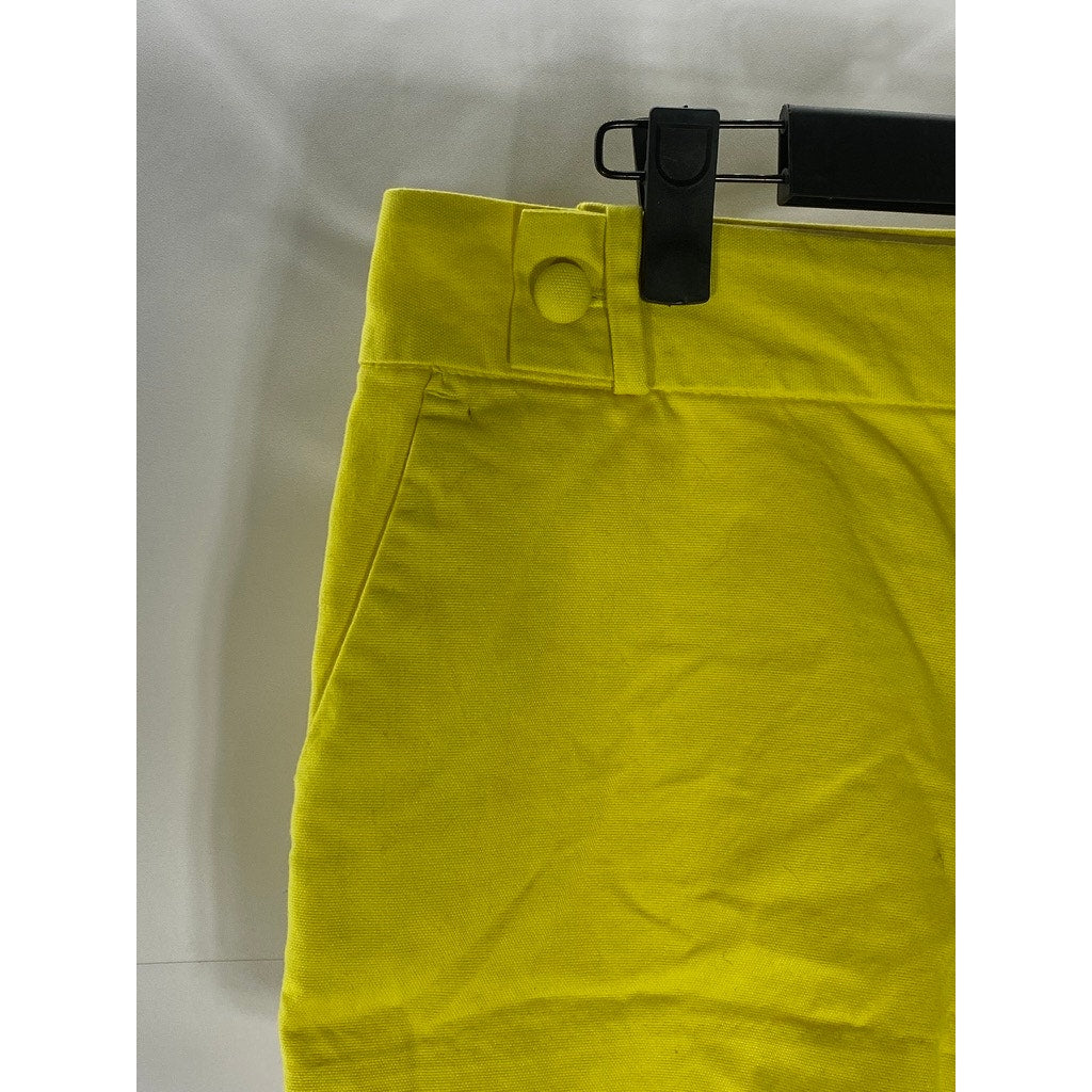 BANANA REPUBLIC Women's Golden Green Regular-Fit Solid Button Bermuda Shorts SZ4