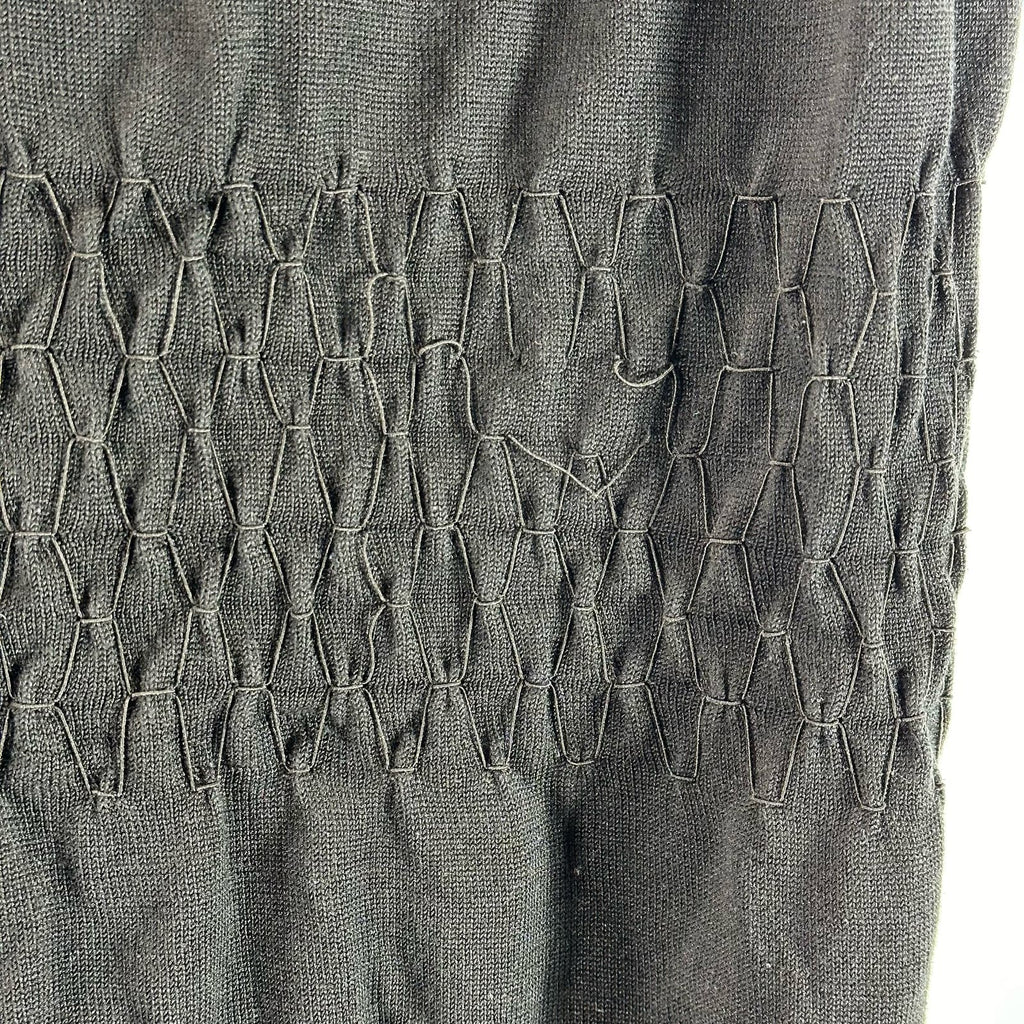 KENNETH COLE NEW YORK Women's Black Silk Deep Scoop-Neck Textured Tank Top SZ L