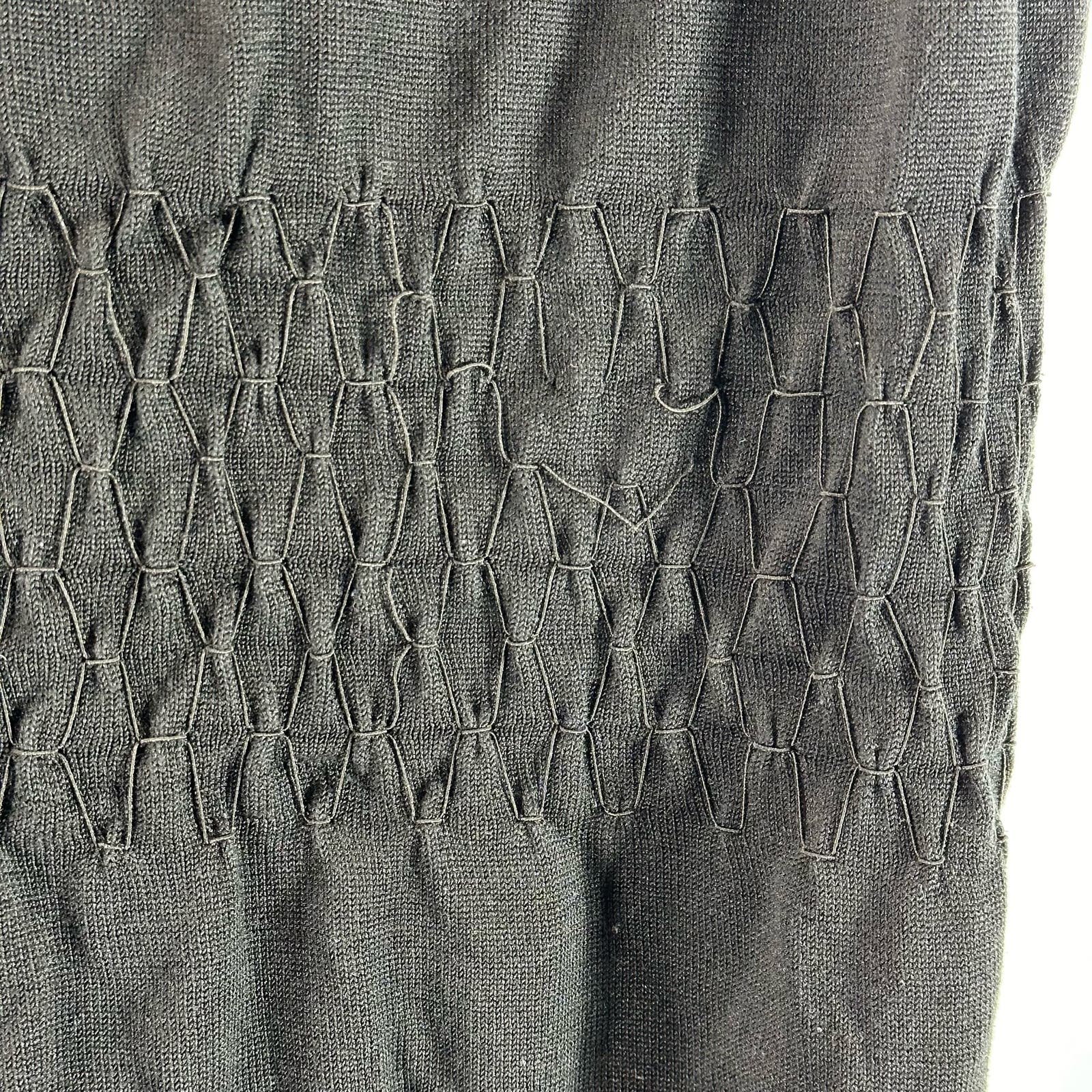 KENNETH COLE NEW YORK Women's Black Silk Deep Scoop-Neck Textured Tank Top SZ L