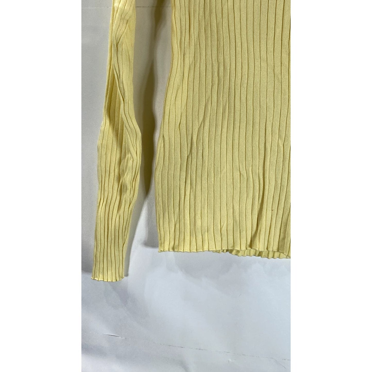 J. MCLAUGHLIN Women's Yellow Arlette Rib Stretch Turtleneck Long Sleeve Top SZ M