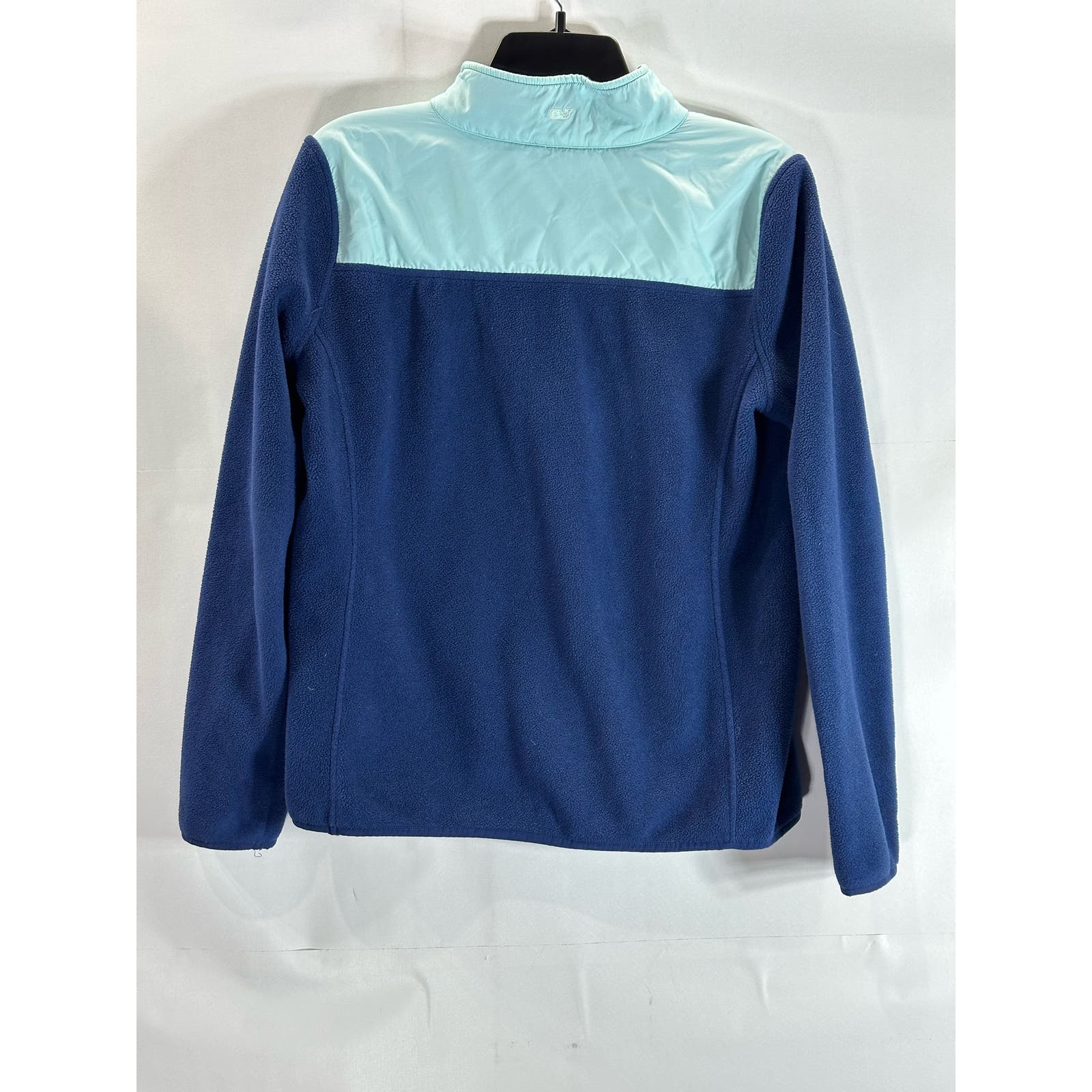 VINEYARD VINES Women's Navy/Aqua Fleece Quarter-Zip Pull-Over Sweatshirt SZ S
