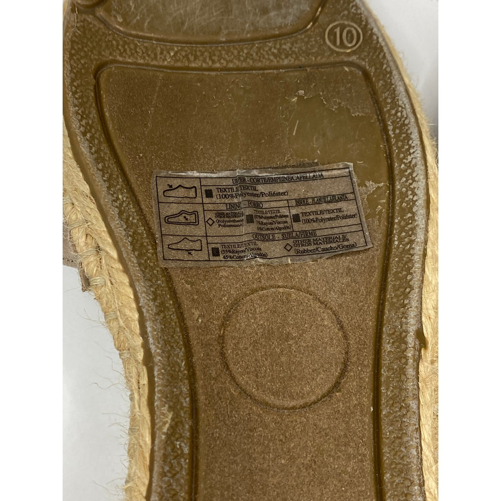 FOREVER 21 Women's Beige Faux-Suede Strappy D-Orsay Flat Espadrille Sandals SZ10