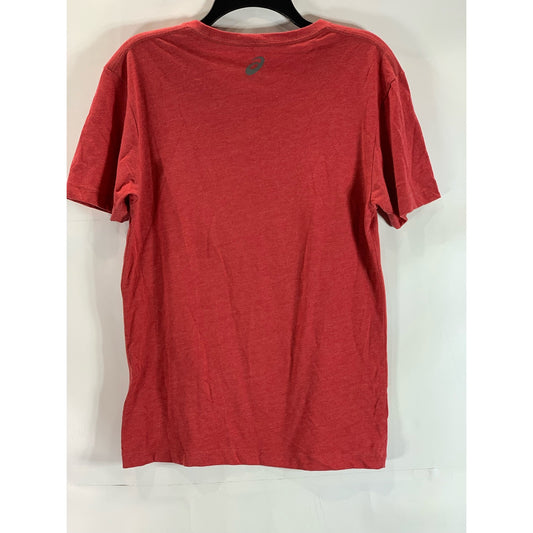 ASICS Men's Red Run Fast Train Hard Logo Crewneck Short Sleeve T-Shirt SZ S