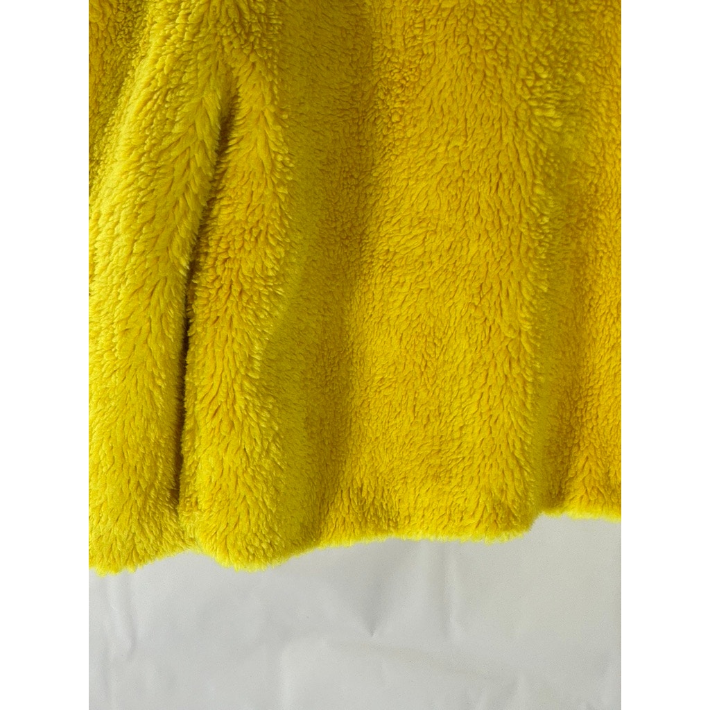 TOPSHOP Women’s Yellow Button-Up Oversized Teddy Jacket SZ 8