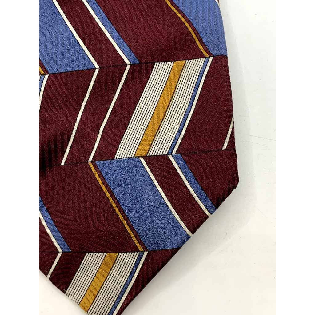 GJ CAHN Men's Vintage Silk Abstract Geometric Pattern Mixed Color Tie