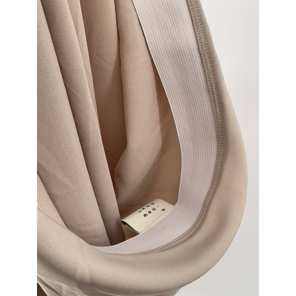 A NEW DAY Women's Beige Satin Like Side-Slit Straight-Midi Skirt SZ S