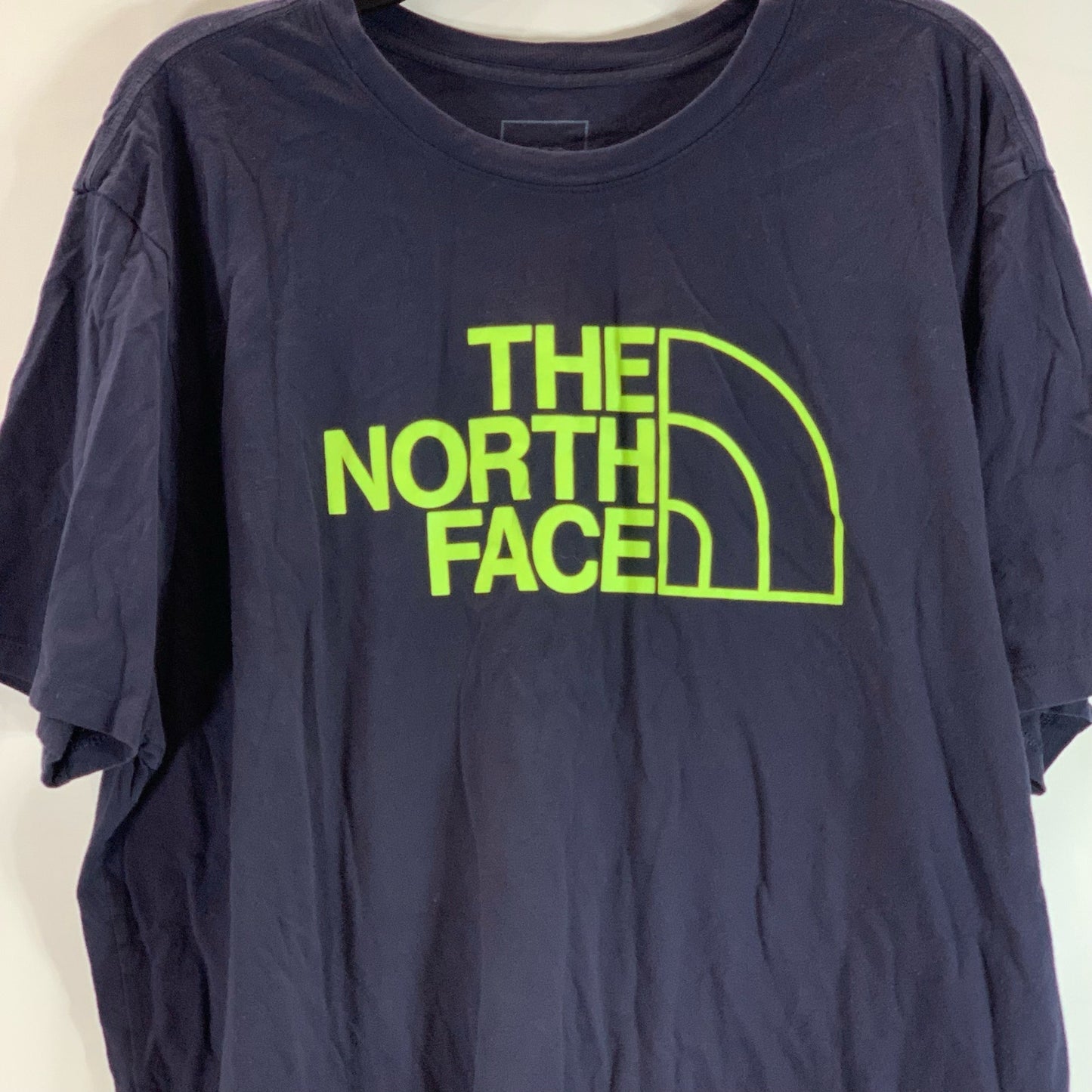 THE NORTH FACE Men's Navy/Neon Green Crewneck Half Dome Graphic T-Shirt SZ 2XL