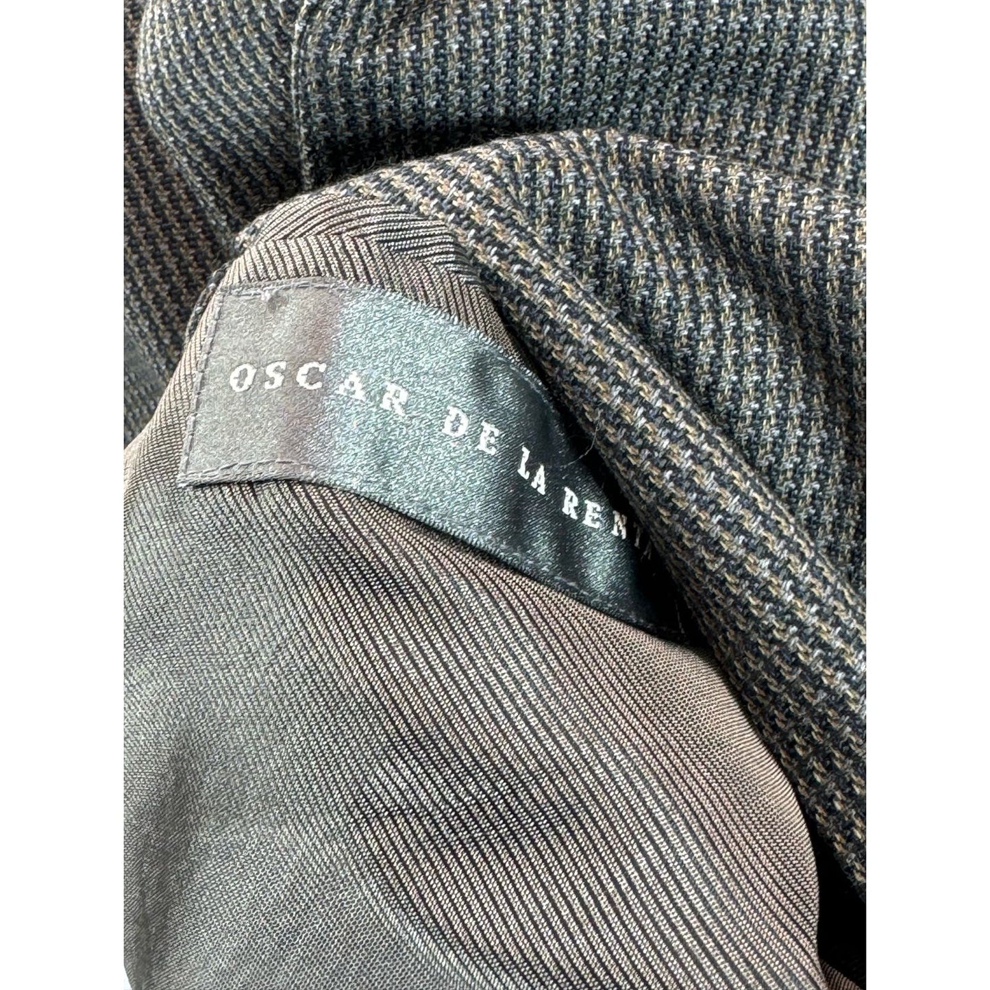 OSCAR DE LA RENTA Men's Gray Printed Long Wool Two-Button Sport Coat SZ 48L