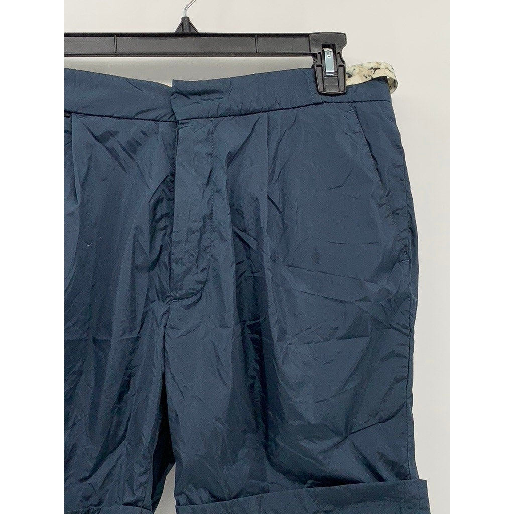 PATRIK ERVELL Men's Navy Solid Cuffed-Hem Deep Pleat Casual Shorts SZ 30