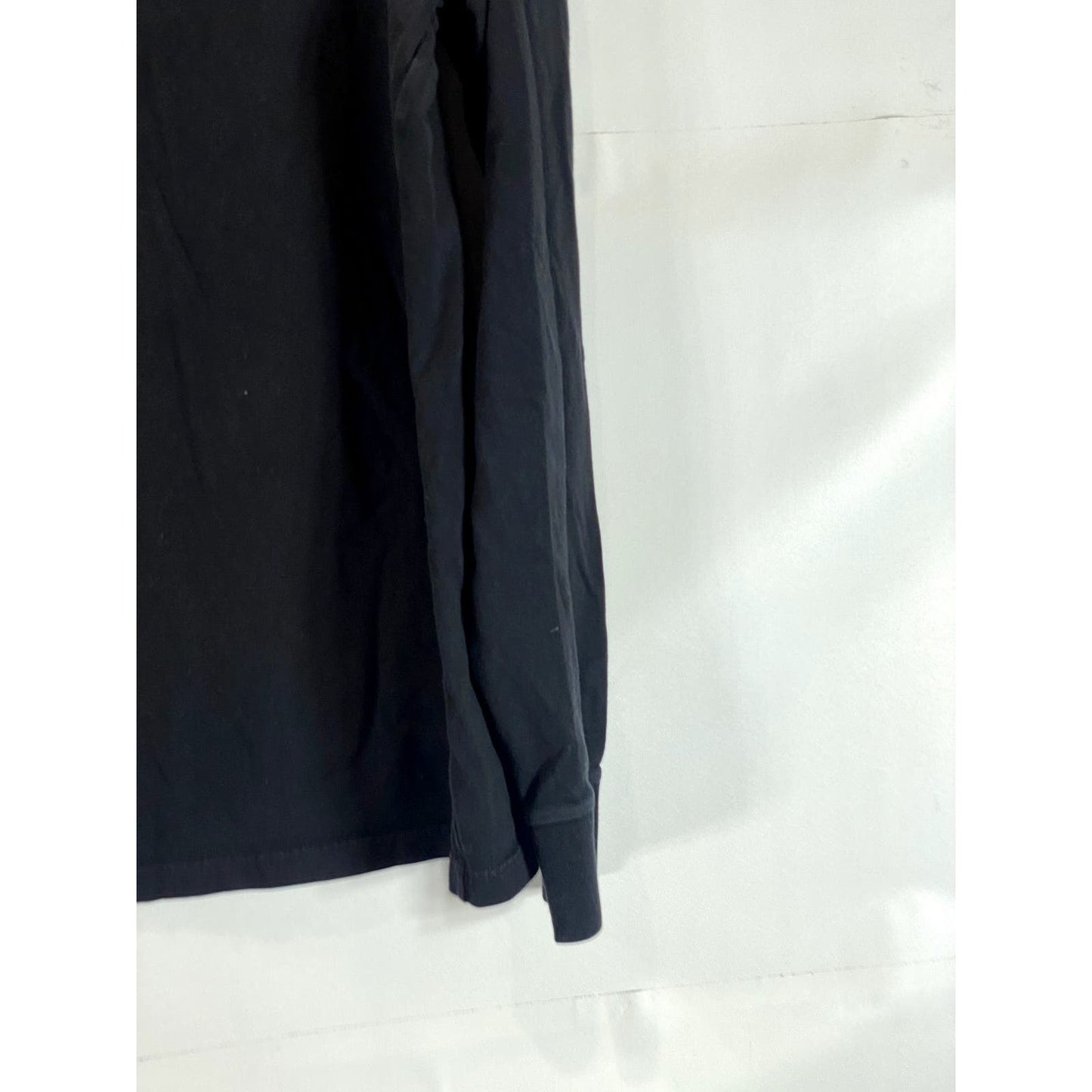 AMERICAN GIANT Men's Solid Black Crewneck Logo Long Sleeve Shirt SZ L