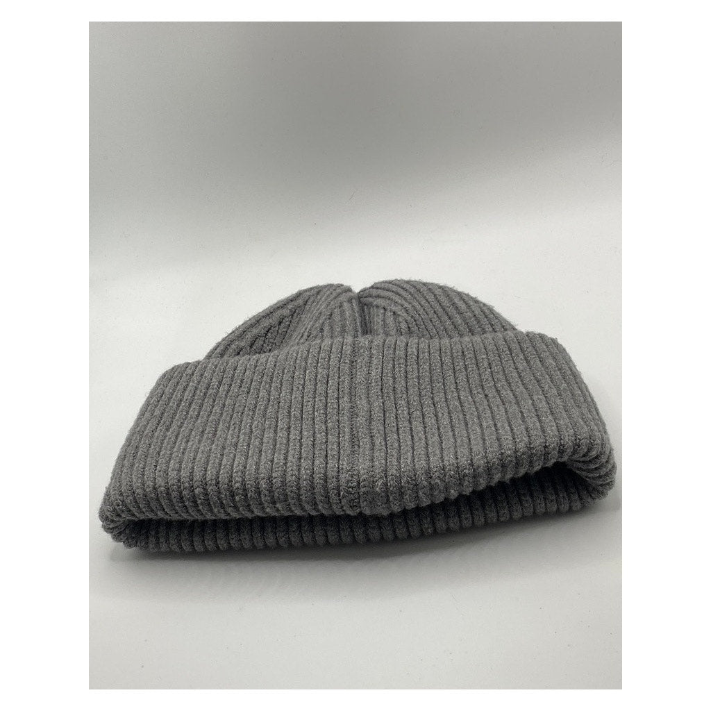 PRADA MILANO Men's Charcoal Gray Ribbed Pull-On Knit Beanie OS