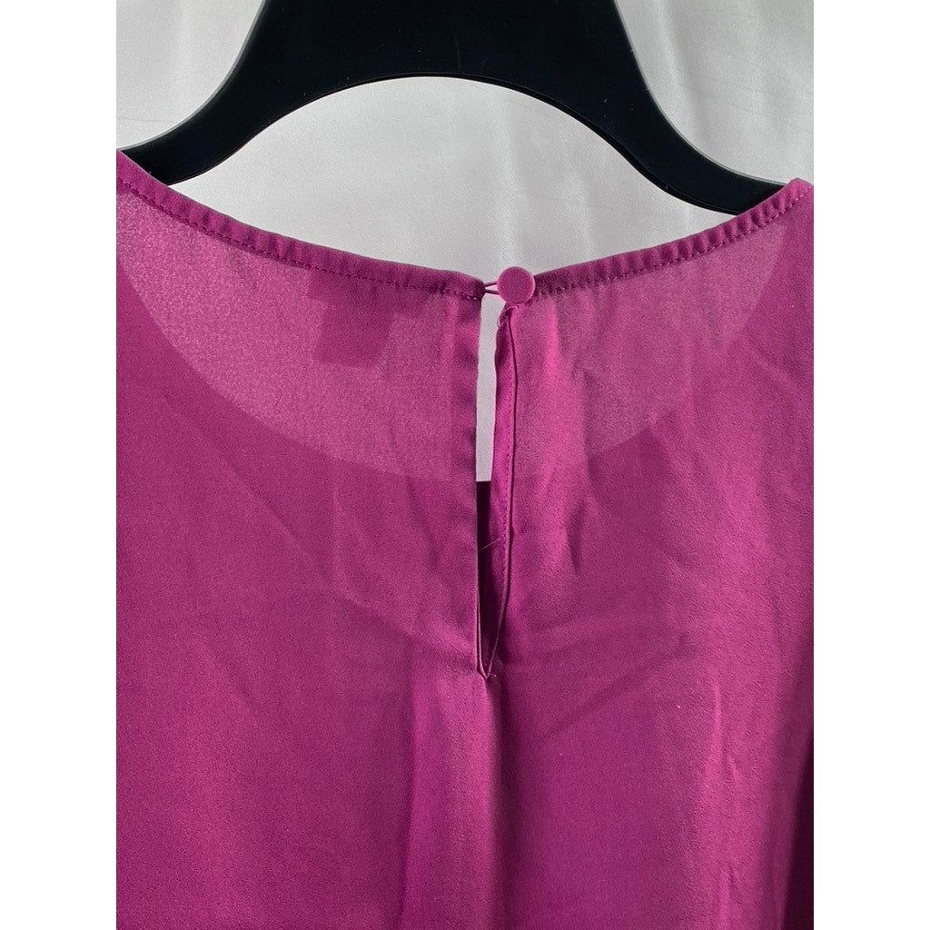 J.CREW Women's Magenta Scoop-Neck Long Sleeve Top SZ XS