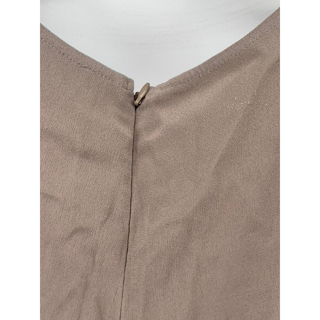 UNIVERSAL STANDARD Women's Beige V-Neck Casual Short Sleeve Jumpsuit SZ M