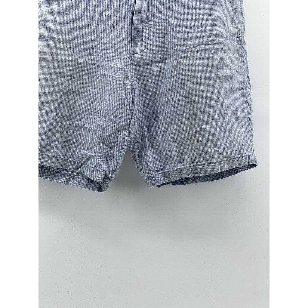 CLUB MONACO Men’s Blue Linen Textured Maddox Fit Shorts SZ 33