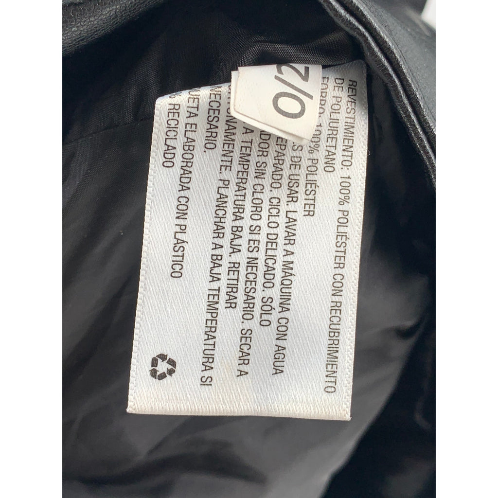 ART CLASS Girls’ Black Faux Leather Zip-Up Long Sleeve Moto Jacket SZ XL(14-16)