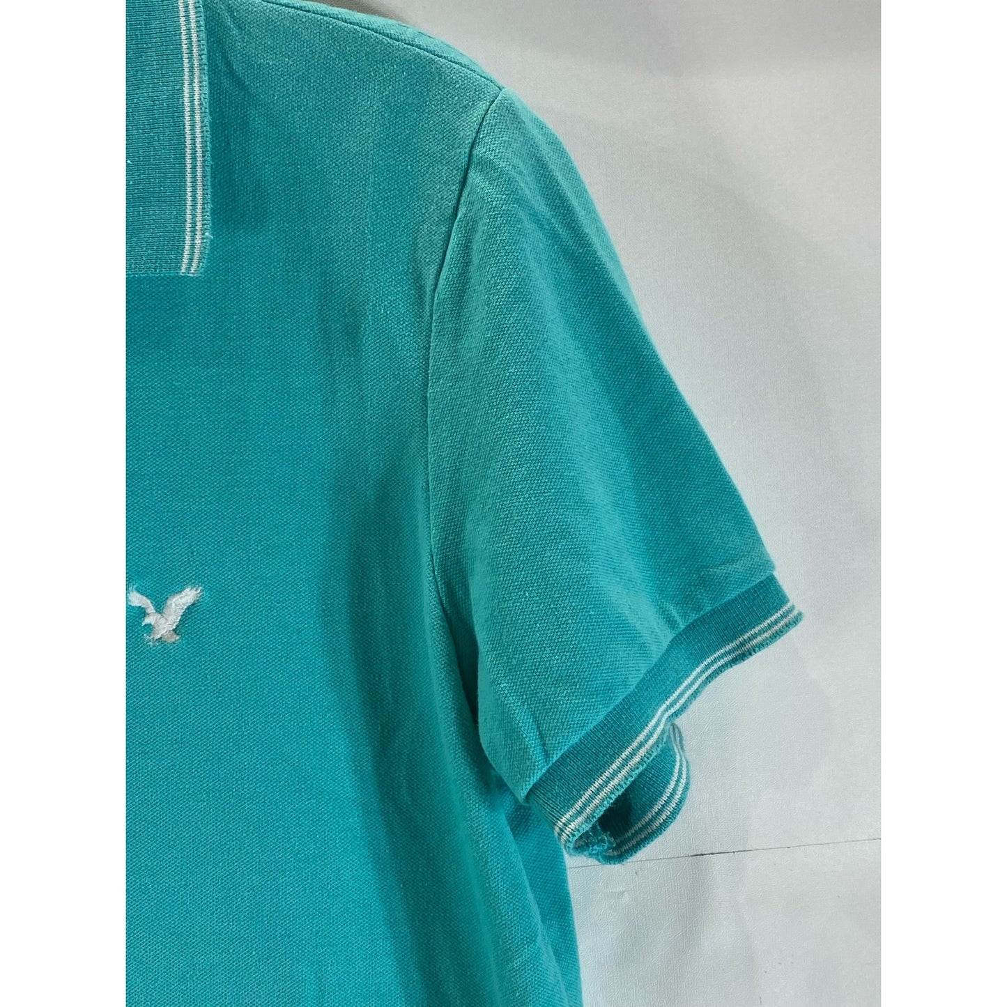 AMERICAN EAGLE OUTFITTERS Men's Aqua Flex Classic-Fit Short Sleeve Polo SZ S