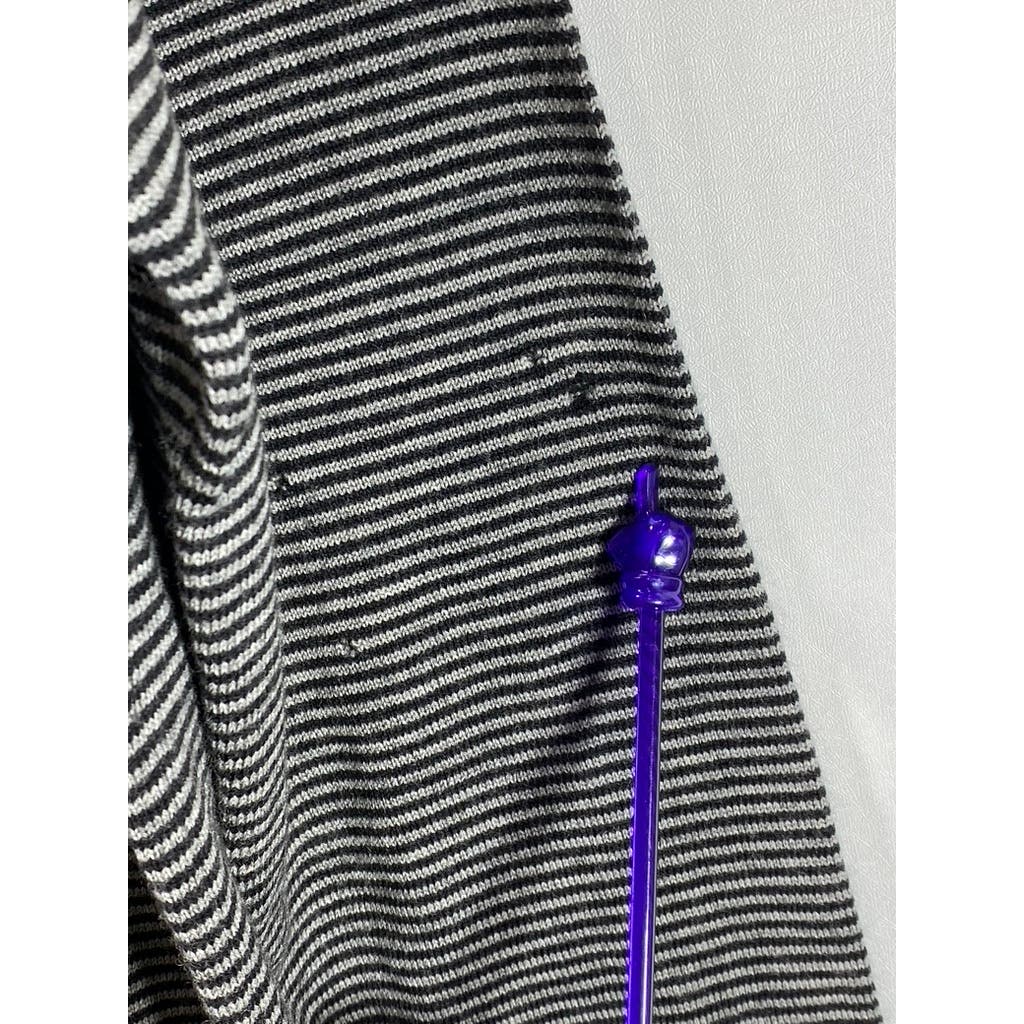 BANANA REPUBLIC Men's Black/Gray Striped Vintage Extra Fine Merino Polo SZ L