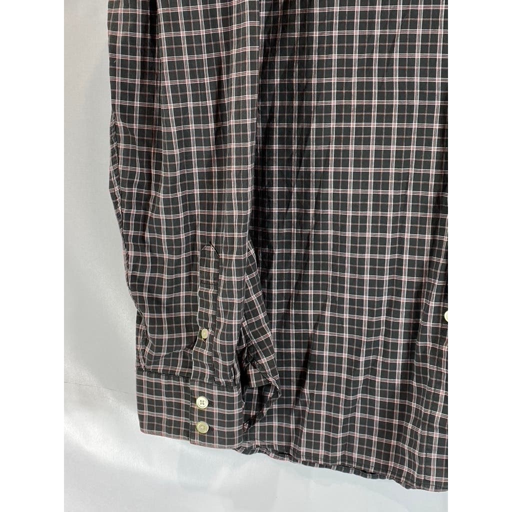 JOHN VARVATOS STAR U.S.A. Men's Black/Red Plaid Button-Up Long Sleeve Shirt SZ L