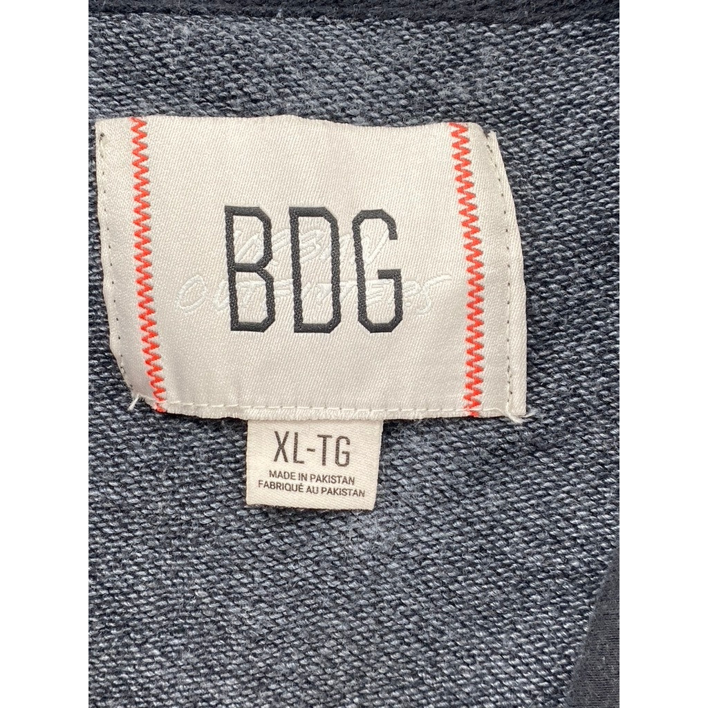 BDG URBAN OUTFITTERS Men's Charcoal Gray Zip-Up Long Sleeve Hooded Sweater SZ XL