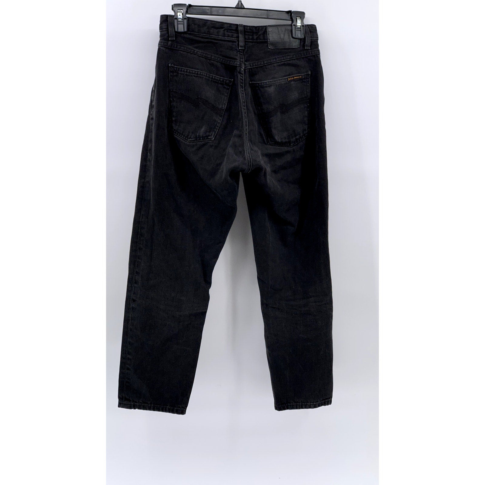 NUDIE JEANS CO Men's Black Denim Tapered Jeans SZ 28X26