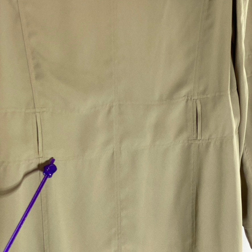 BABATON Women's Beige Open-Front Flowy Modern Belted Trench Coat SZ XXS